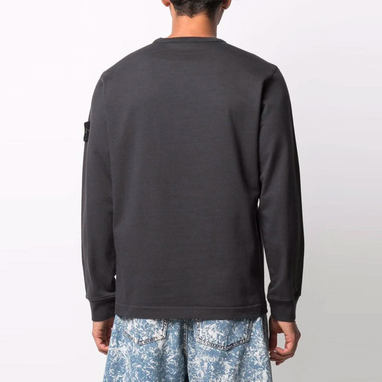 STONE ISLAND Logo Patch Crewneck Sweatshirt 'Charcoal' 751564450-V0065