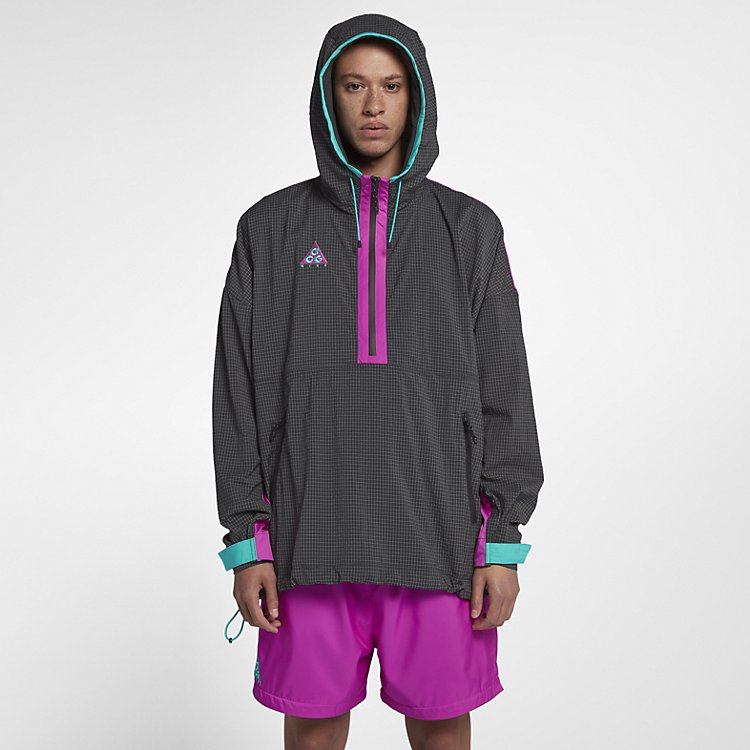 Nike ACG Woven Hooded Jacket 'Anthracite Magenta Jade' 931907-060
