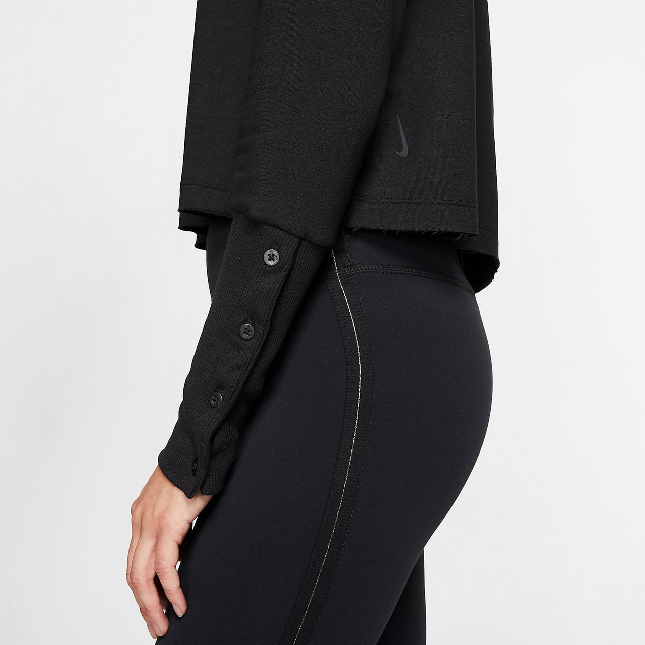 (WMNS) Nike Yoga Luxe Crop Training Hoodie 'Black' CJ3815-010