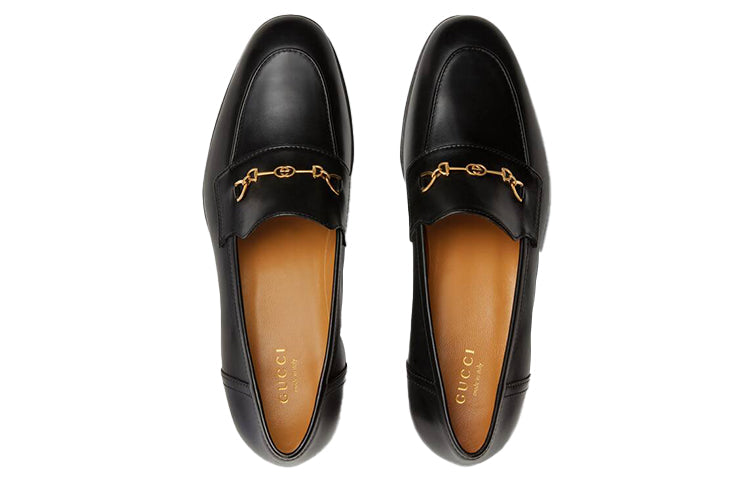 (WMNS) Gucci Interlocking G Horsebit Loafer 'Black Leather' 658268-1W600-1000