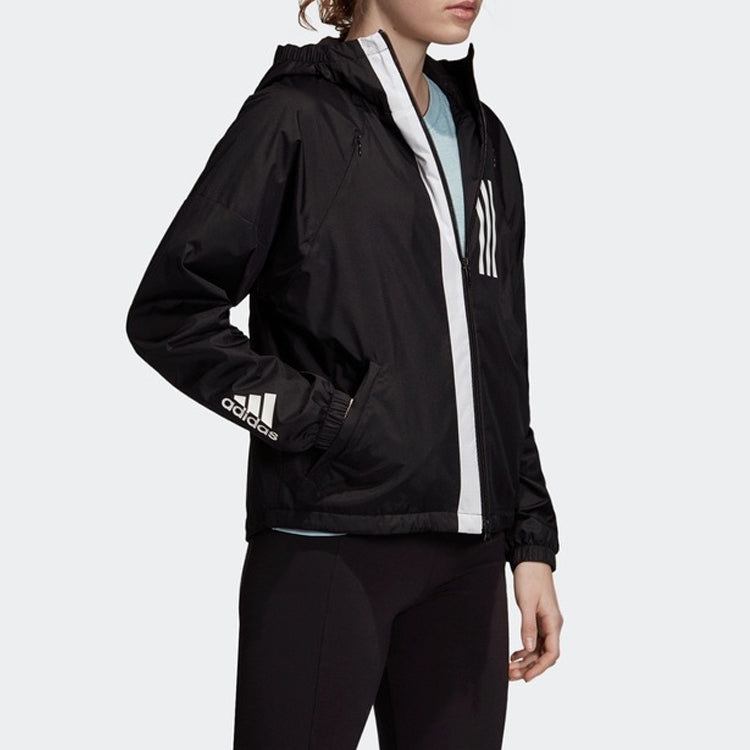 (WMNS) adidas hooded track Jacket Black DZ0034