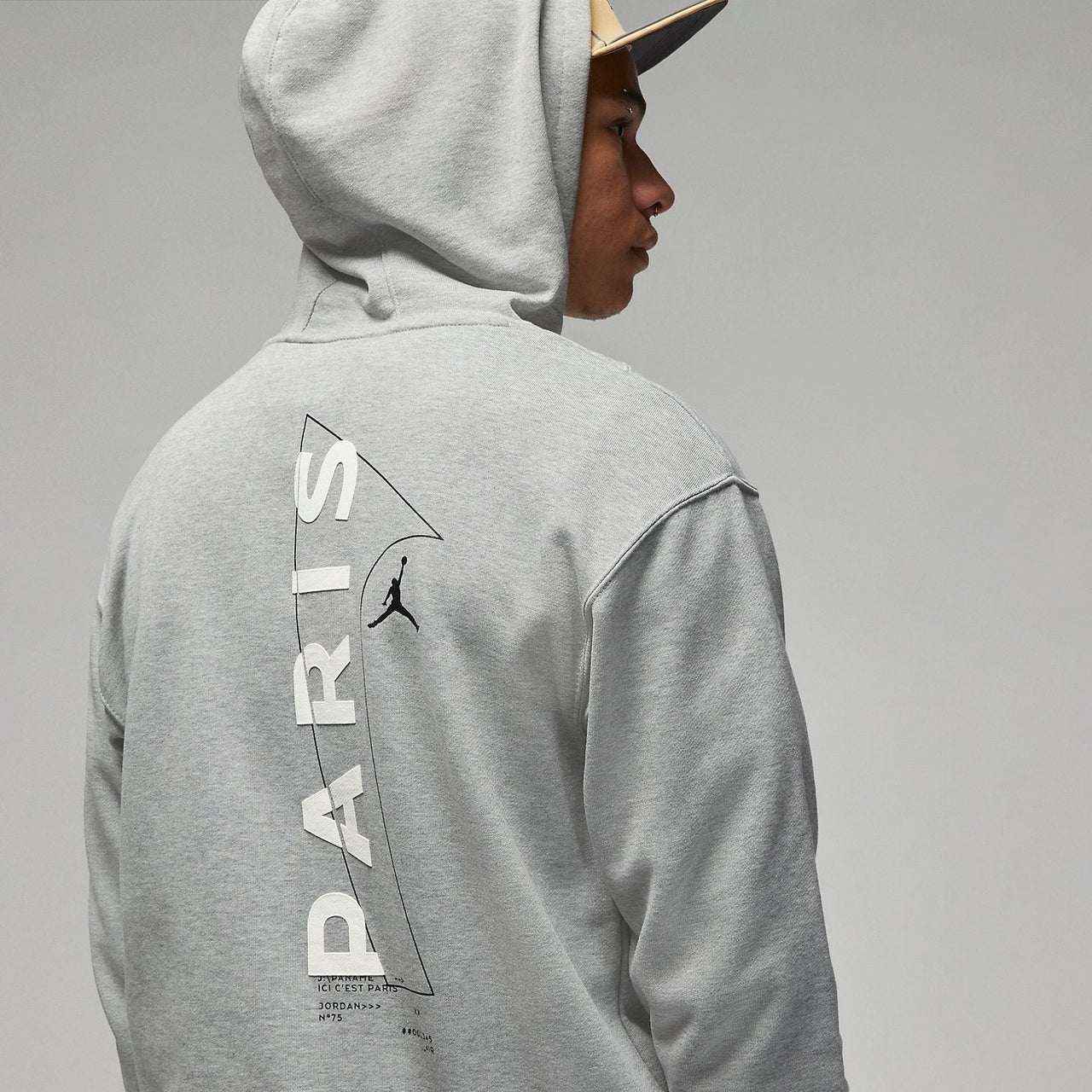 Air Jordan x Paris Saint-Germain Front Logo Fleece Pullover Hoodie Asia Sizing 'Dark Grey Heather' DM3097-063