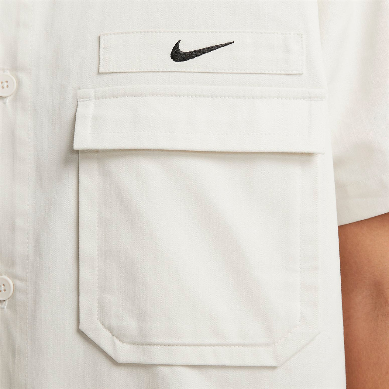 Nike Life Woven Military Short-Sleeve Button-Down Shirt 'White' DX3341-030
