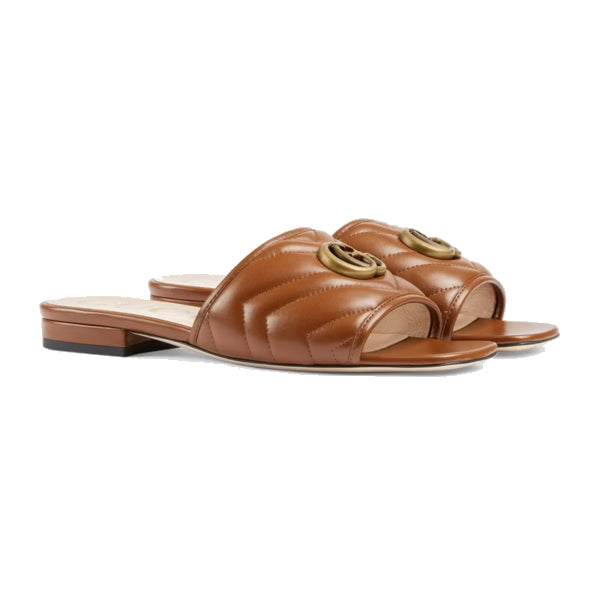 (WMNS) Gucci Double G Slide Sandals 'Brown' 646169-BKO60-2535