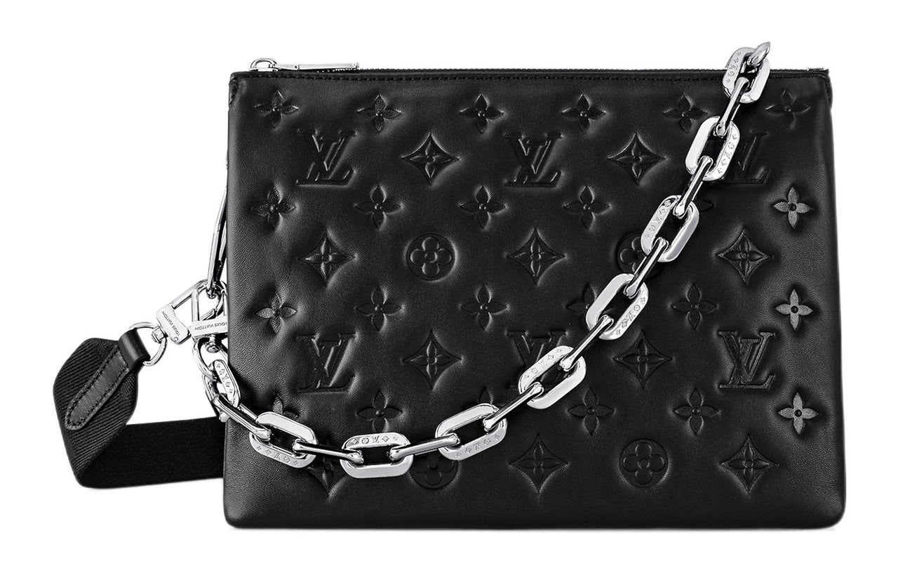 LOUIS VUITTON Coussin Sheepskin Shoulder Bag Crossbody Bag Small Size Women's Black