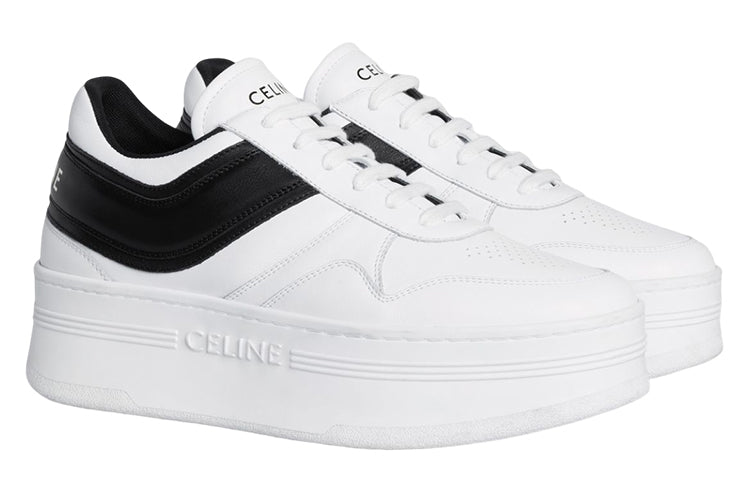 CELINE Block Low Top Stylish Skateboarding Shoes Women's White