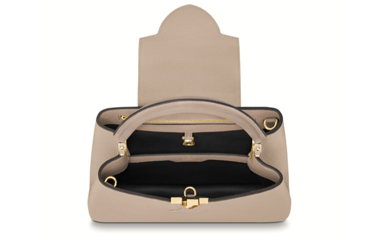 LOUIS VUITTON Capucines Cow Leather Capson Handbag, Shoulder Bag, Crossbody Bag Medium Size Women's Light Coffee
