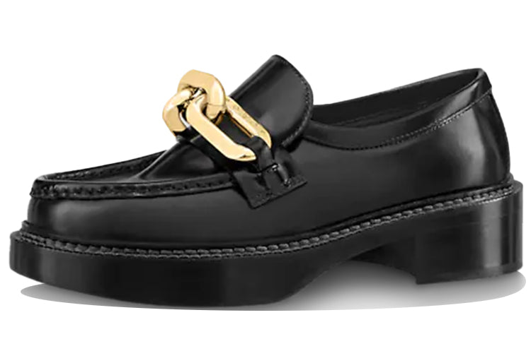 LOUIS VUITTON Academy Platform Loafers 'Black' Women's