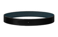 HERMES Calfskin Leather Belts Unisex Black/Blue Width: 3.8CM