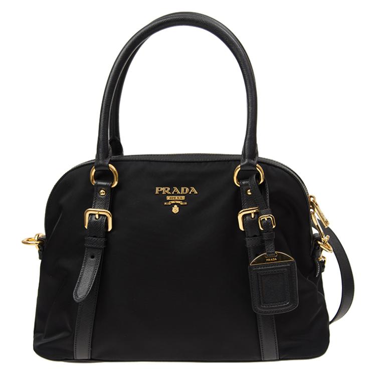 PRADA Canvas Bag, Shoulder Bag, Crossbody Bag, Handbag Women's Black