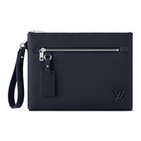 LOUIS VUITTON TAKEOFF Cow Leather Clutch Regular Men's Marine Blue
