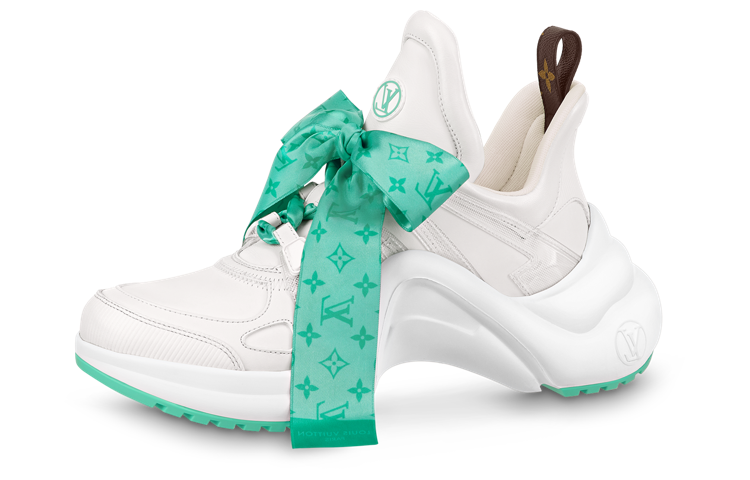 LOUIS VUITTON Archlight 1.0 Sneakers 'White With Green Monogram Ribbon' Women's