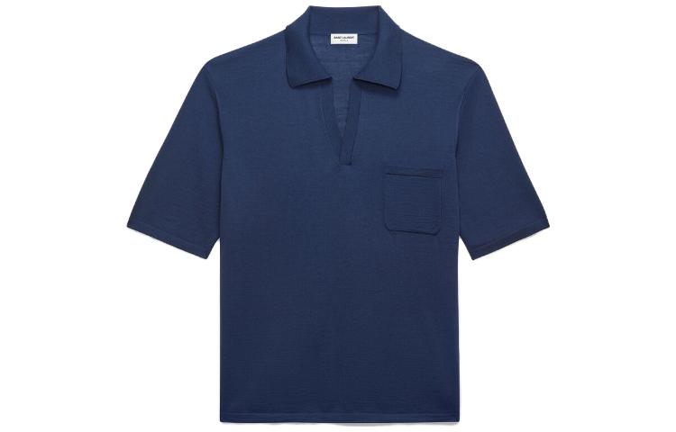 SAINT LAURENT Polo Shirts Men Blue