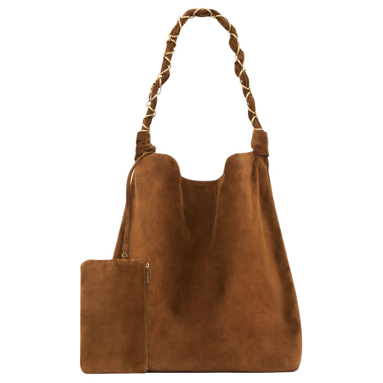 SAINT LAURENT Calfskin Shoulder Bag Women's Warm Caramel Cognac