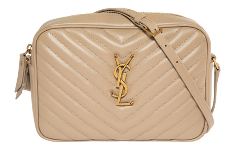 SAINT LAURENT Leather Camera Bags Crossbody Bag Shoulder Bag Women's Dark Beige