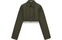 LOEWE Cropped Shirt 'Dark Olive Green'