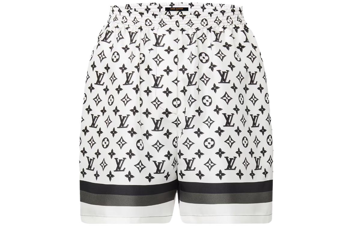 LOUIS VUITTON 3D Monogram Stripe Accent Pajama Shorts