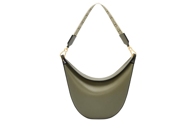 LOEWE Luna Cow Leather With Fabric Shoulder Bag, Handbag, Shoulder Bag Women's Avocado Green