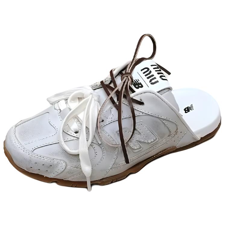 New Balance x MIU MIU NB 530 SL Slip-Resistant Wrap-toe Slippers Women's White