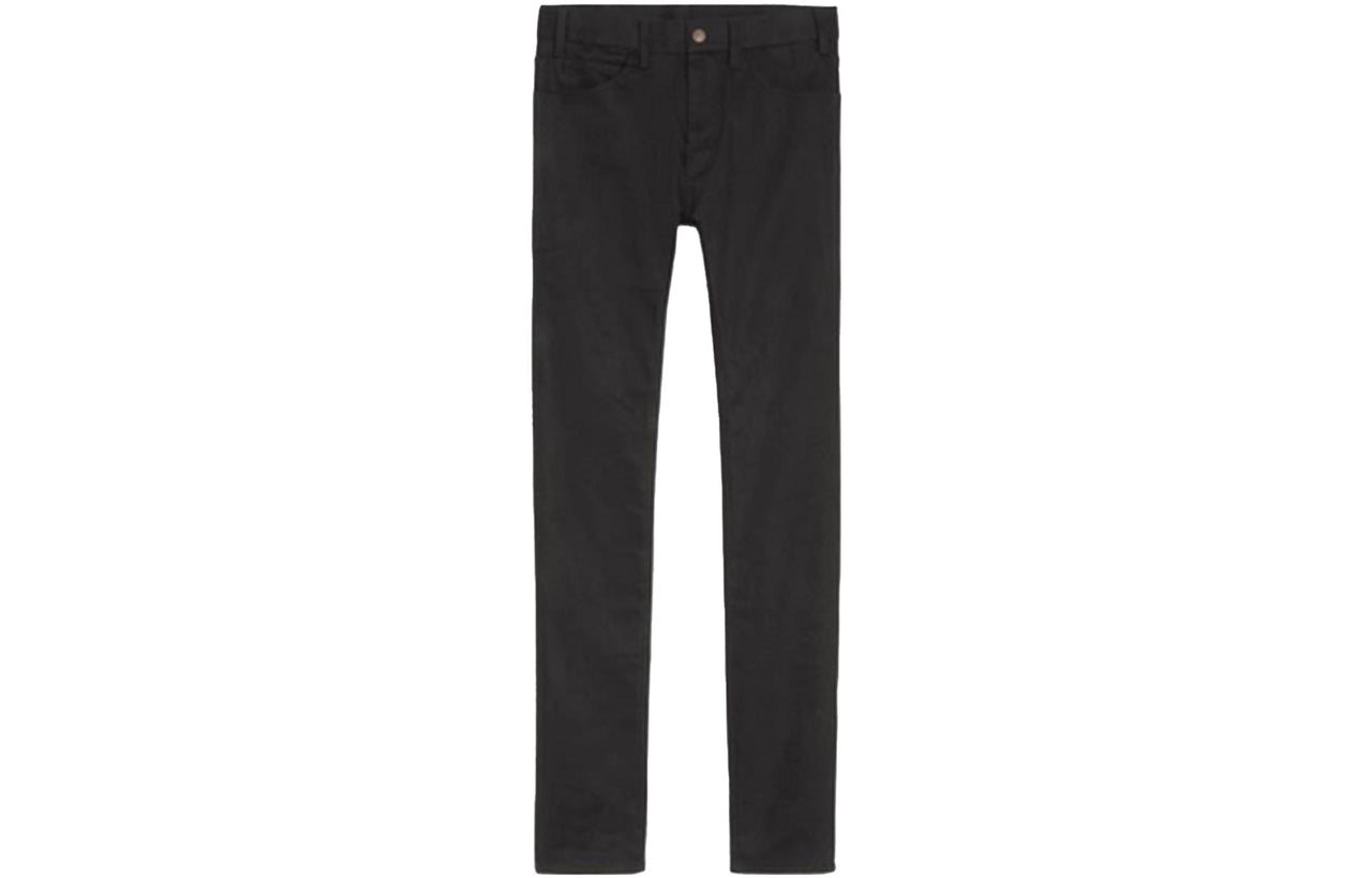 CELINE Low Rise Skinny Jeans Vintage Pure Black Denim