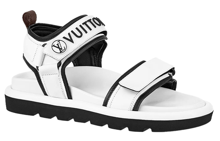 LOUIS VUITTON Pool Pillow Comfort Strap Sandals Women's White Black