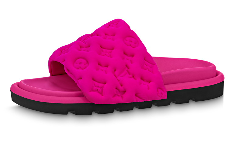 LOUIS VUITTON Odor Resistant Slide Slippers Women's Rose Red