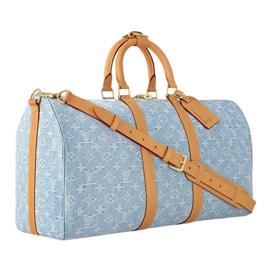 LOUIS VUITTON Keepall Bandouliere 45 Sky Blue Denim