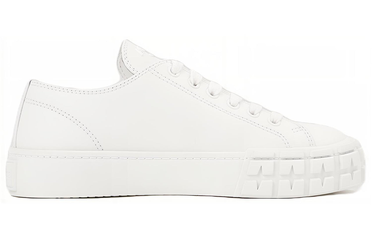 PRADA Downtown Brushed Leather Sneakers 'White' Women's