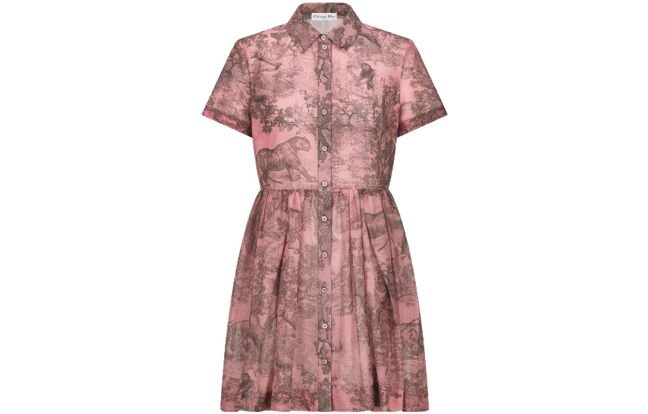 DIOR Short Sleeved Dress Women's Pink