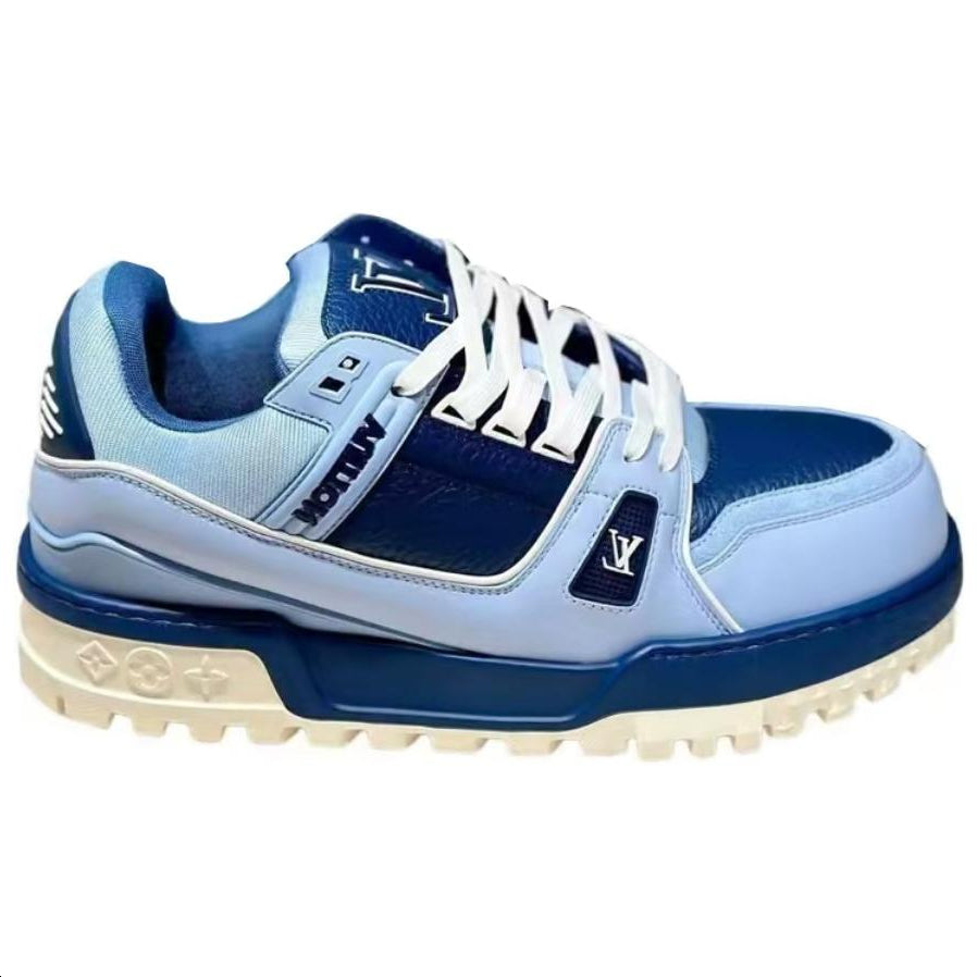LOUIS VUITTON Trainer Maxi Low-Top Skateboard Shoes Women's Blue
