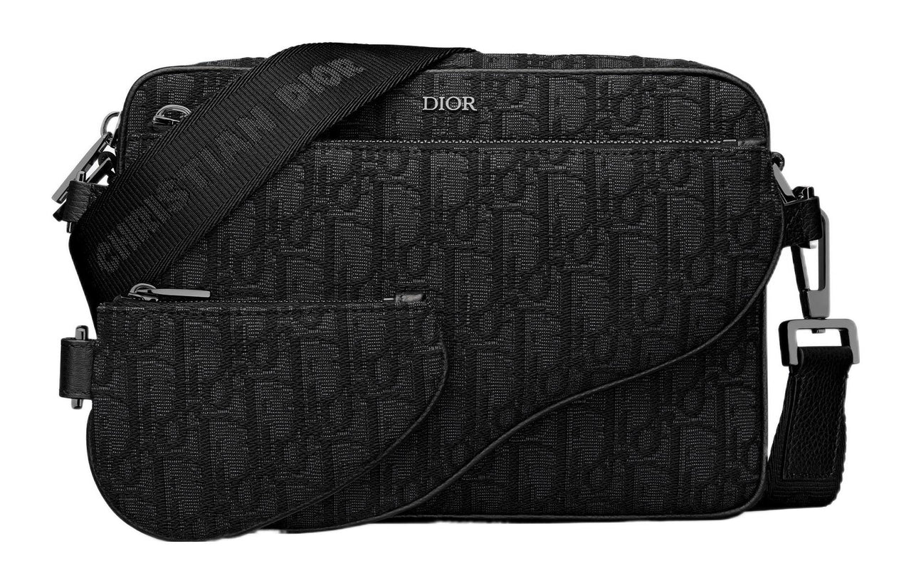 DIOR Oblique Jacquard Fabric Crossbody Bag, Shoulder Bag Men's Black