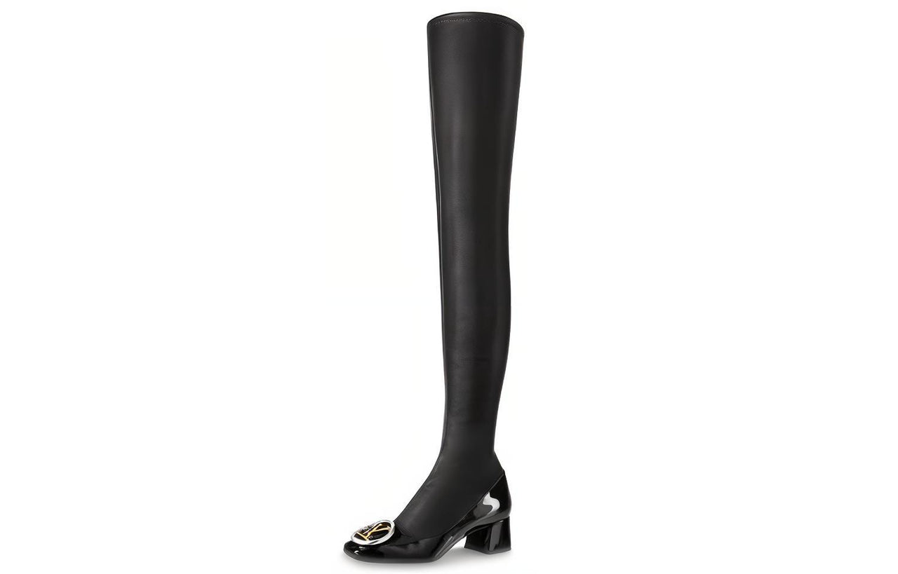 LOUIS VUITTON Madeleine High Top Logo Boots 'Black' Women's