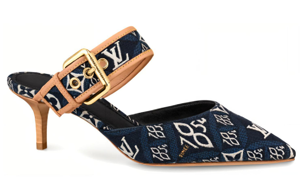 LOUIS VUITTON Lv Since 1854 Sofia Flat Heels 'Navy' Women's