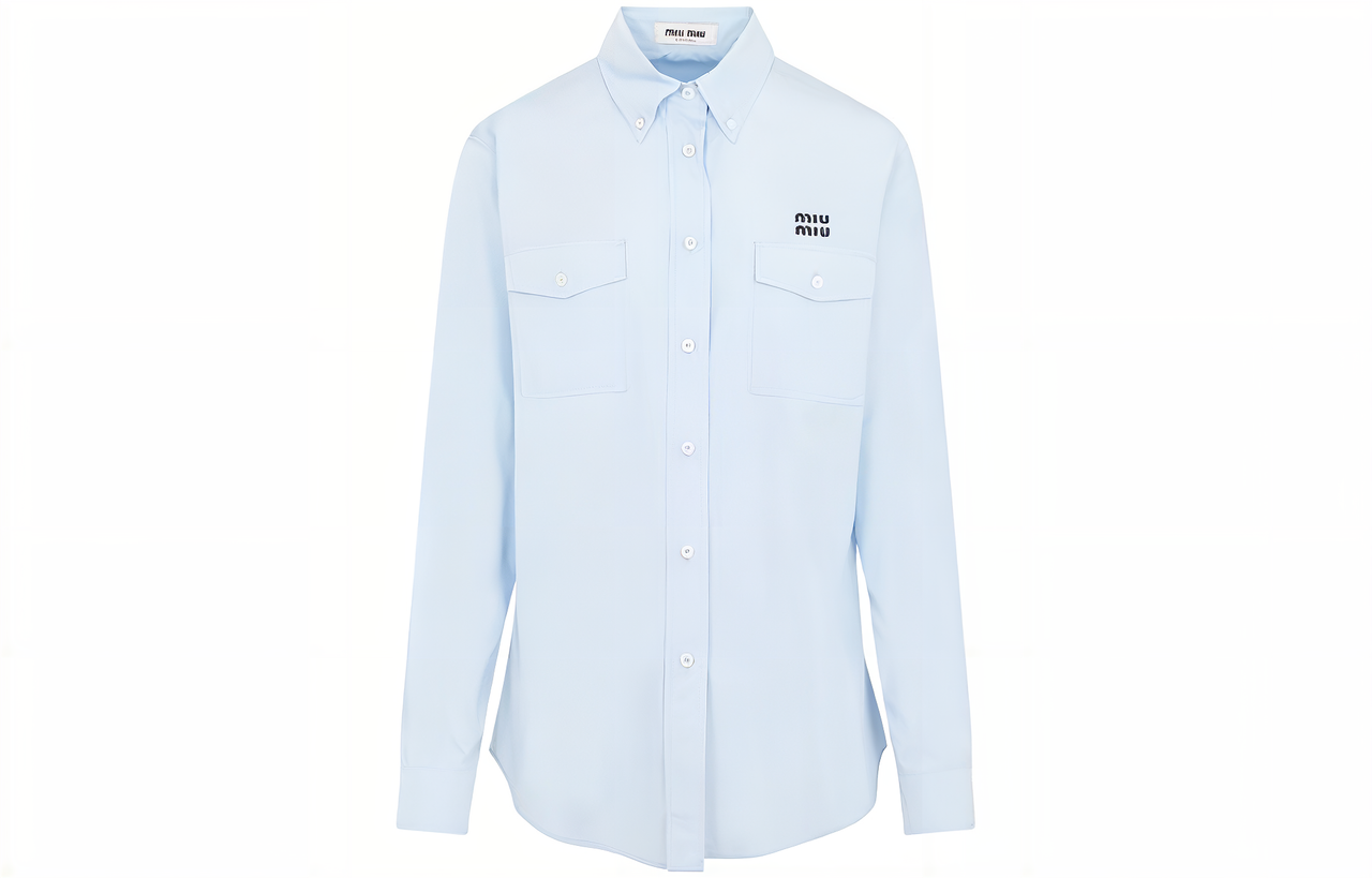 MIU MIU Logo embroidered Flap pocket Shirt