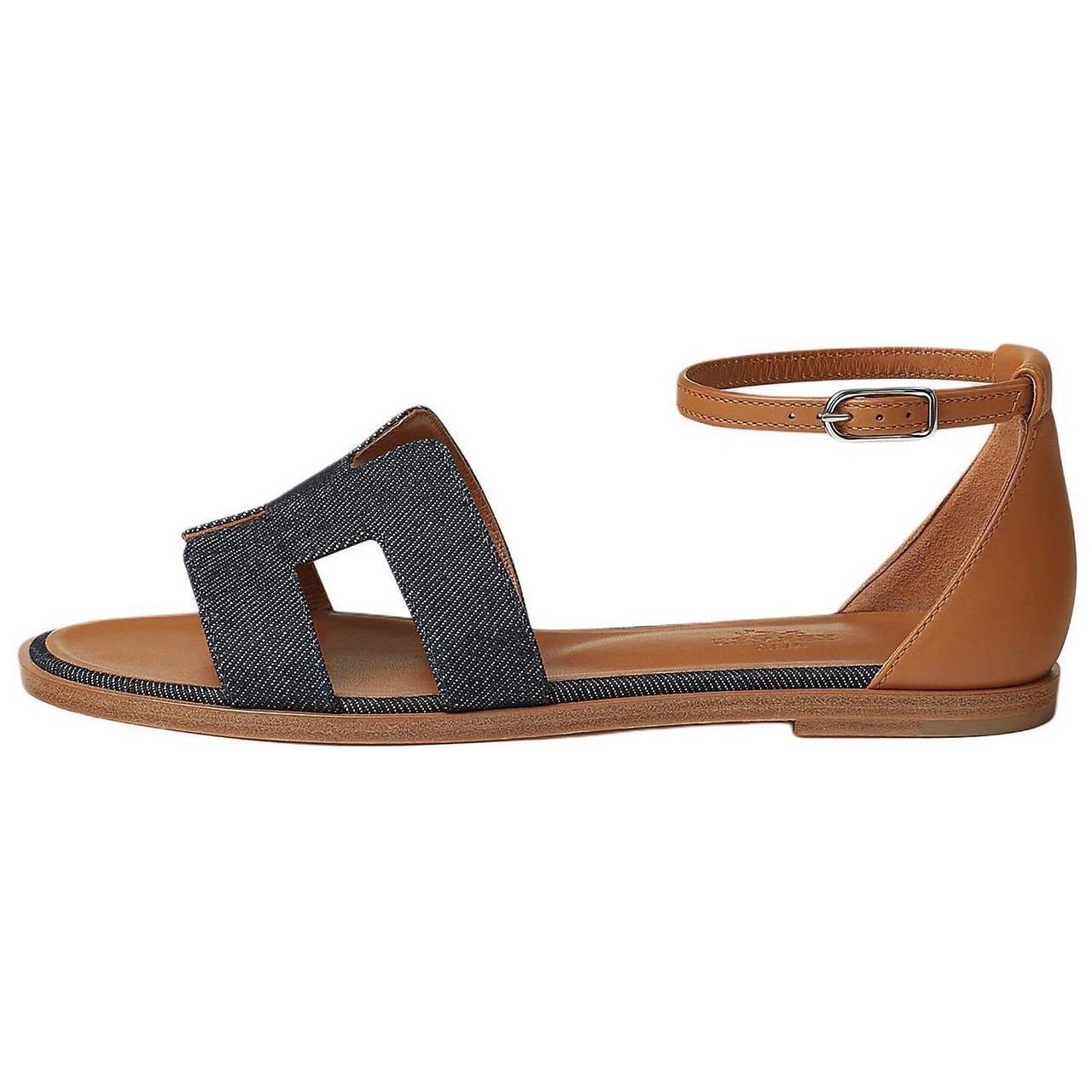 HERMES Santorini One Strap Sandals Women's Brown