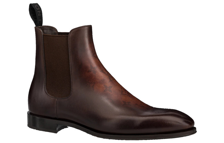 LOUIS VUITTON Minister Ankle Length Chelsea Boots Men's Brown