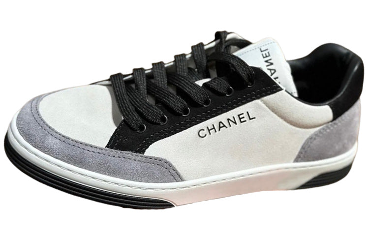 CHANEL Low-Top Skateboard Shoes Women's White Gray