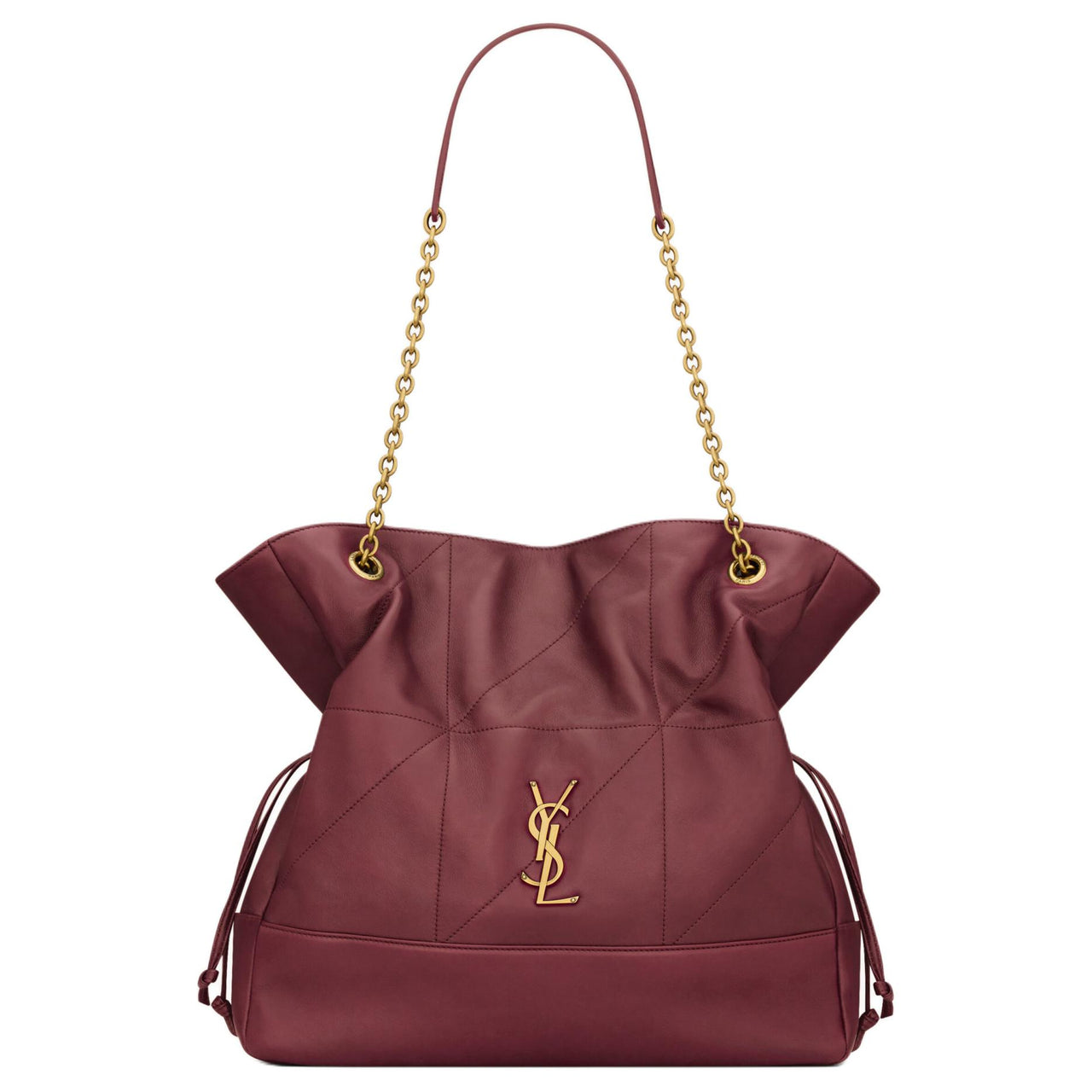 SAINT LAURENT Jamie Lambskin Tote Bag Shopping Bag Shoulder Bags Women's Bordeaux Red