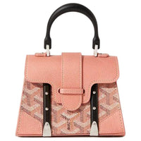 GOYARD Saigon Canvas With Calfskin Shoulder Bag Crossbody Bag Handbag Mini Women's Pearl Pink