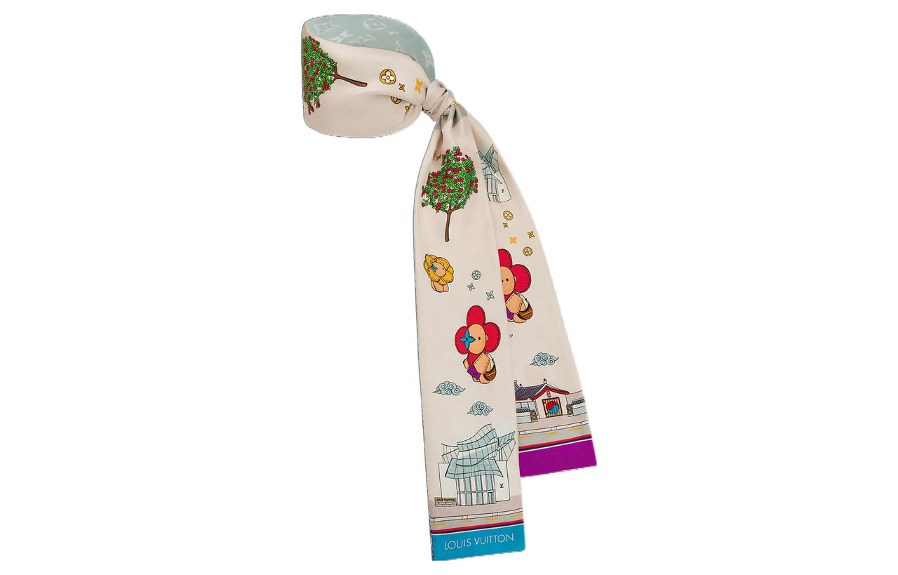 LOUIS VUITTON Silk Scarves Women's Beige