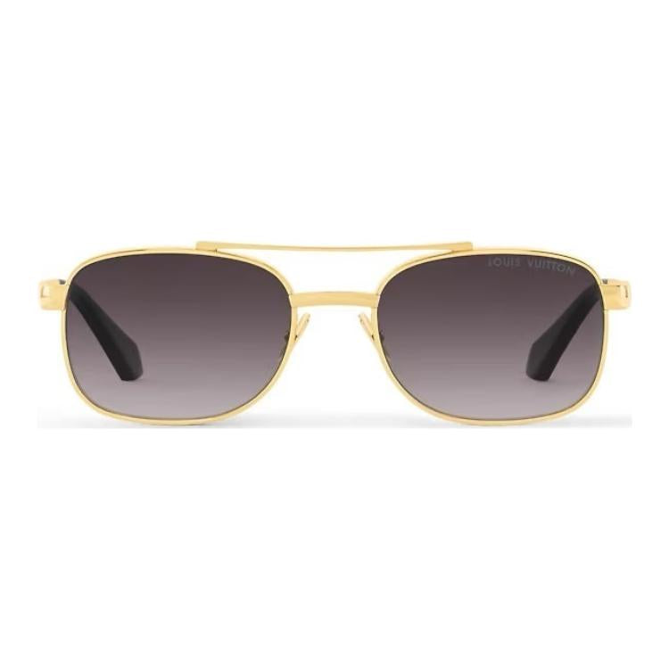 LOUIS VUITTON Rectangular Sunglasses Men's Gold