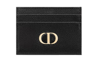 DIOR 30 Montaigne Grain Cow Leather Card Holder Card Holder Women's Black