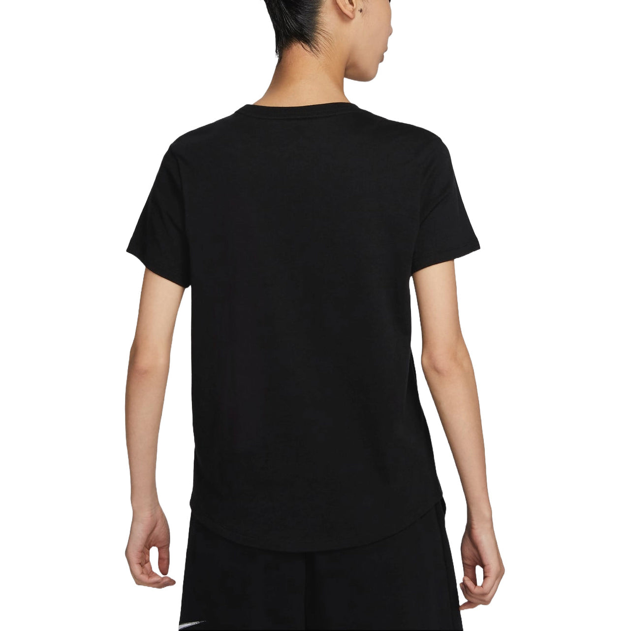 (WMNS) Nike Sportswear Essentials Logo T-shirt Asia Sizing 'Black White' DX7907-010