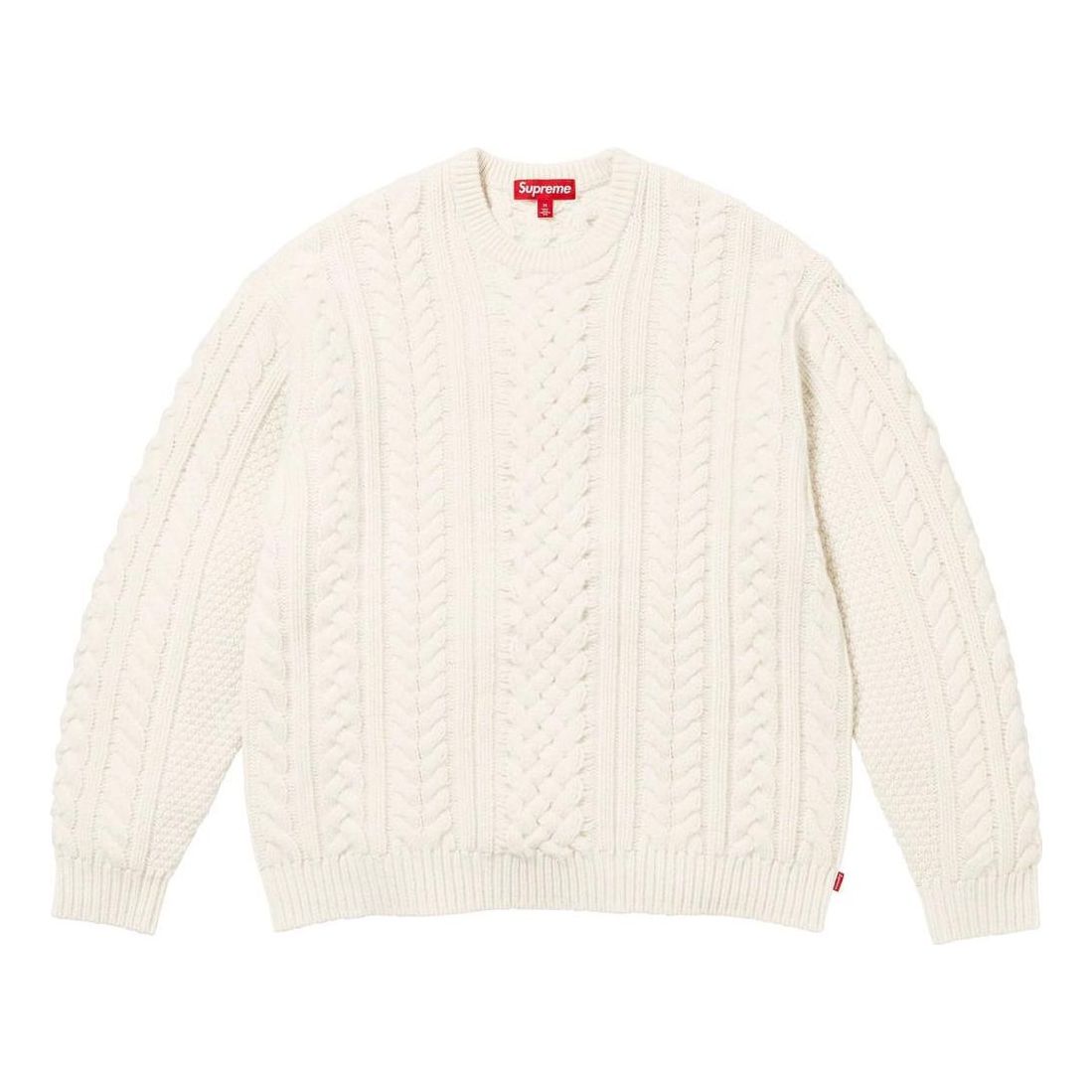 Supreme Applique Cable Knit Sweater 'White' SUP-FW23-230