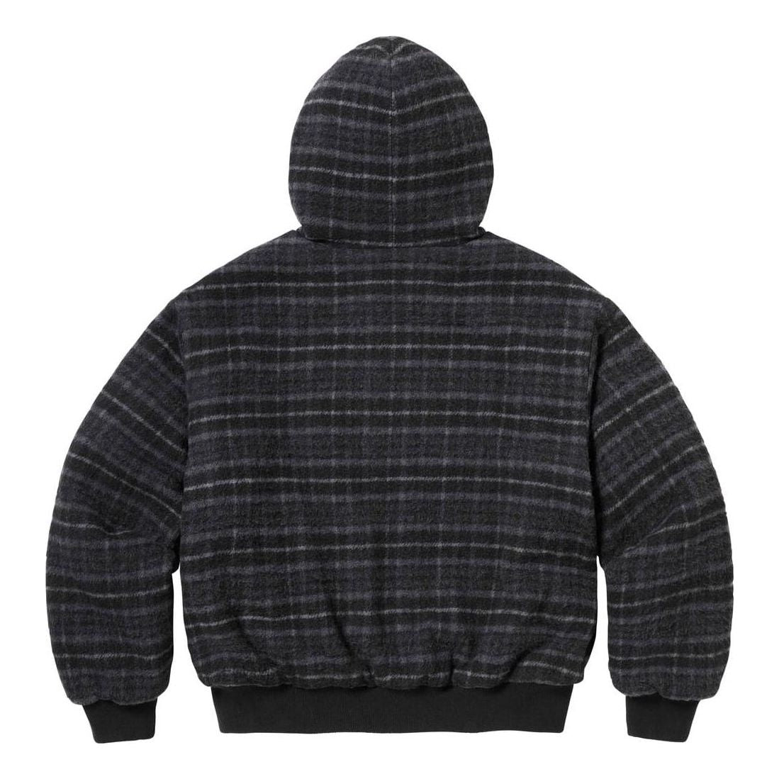 Supreme Plaid Wool Hooded Work Jacket 'Black Grey' SUP-FW23-075