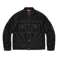 Supreme Radial Embroidered Denim Trucker Jacket 'Black White' SUP-FW23-055