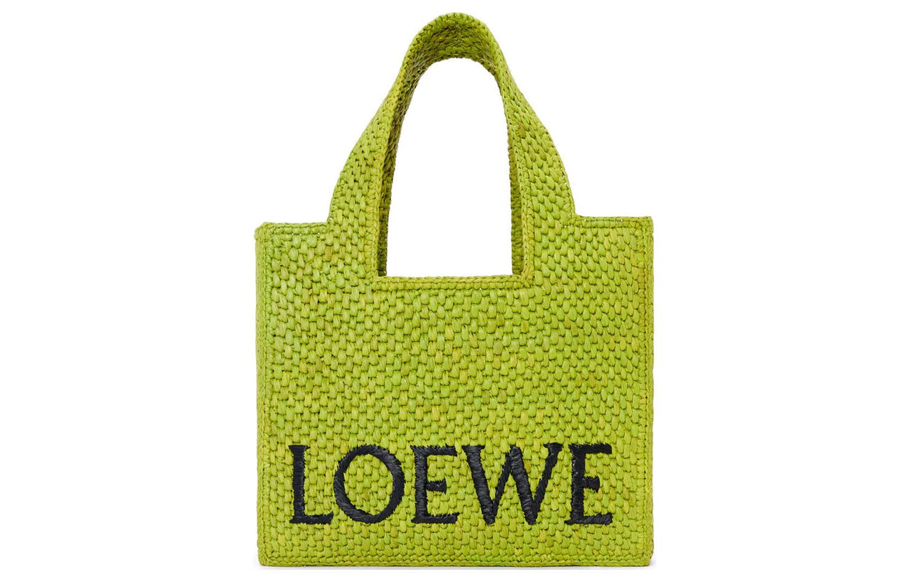 LOEWE Raffia Tote Bag, Shopping Bag, Handbag Trumpets Women's Pasture Green