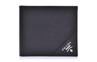 PRADA Calfskin Wallet Men's Black