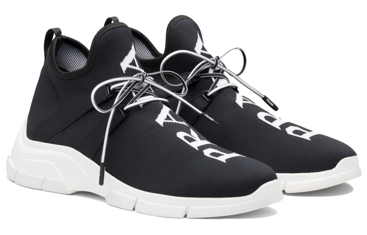 PRADA Knit Fabric Sneaker 'Black White'
