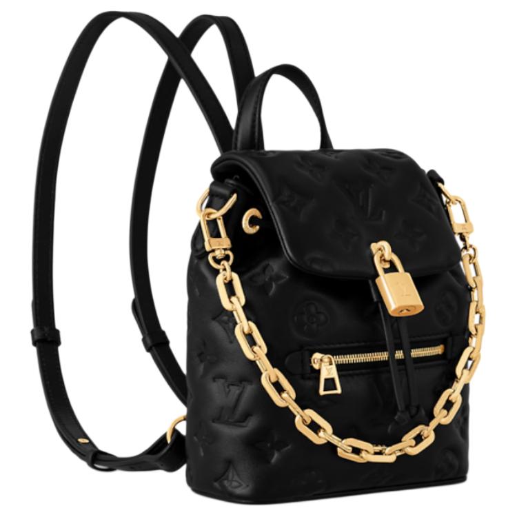 LOUIS VUITTON Coussin Sheepskin Backpack Mini Women's Black